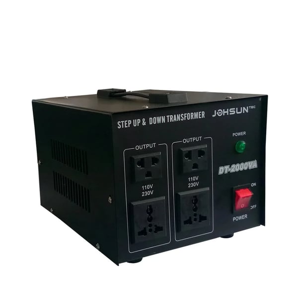Muuntaja - Jännitemuunnin - 2000 W - Ylös/Alas -muunnos - 110↔220 V - Musta