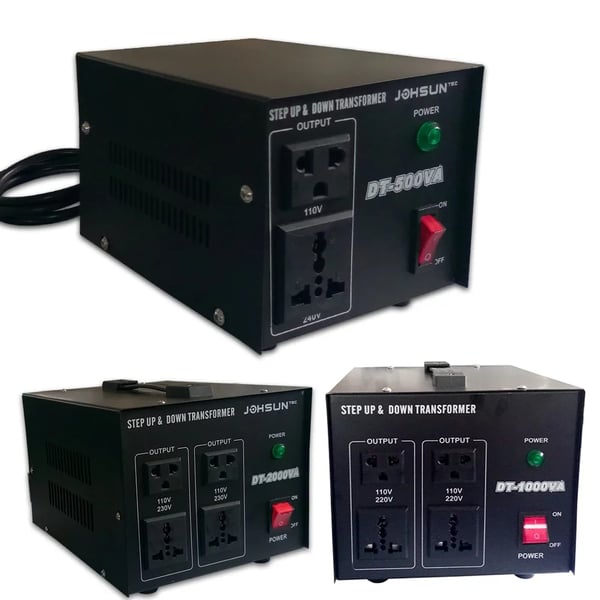 Muuntaja - Jännitemuunnin - 2000 W - Ylös/Alas -muunnos - 110↔220 V - Musta