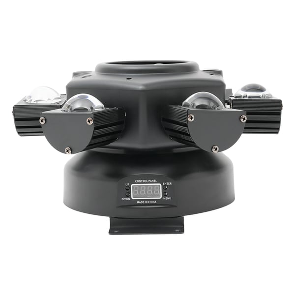 Roterende scenelys - 6-arm DMX lyseffekt - Laser & LED - 150–200 W - DMX512/Master-Slave/Auto/Lyd - 220 V EU-stik - Varmt lys