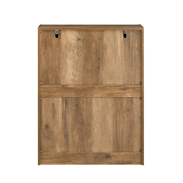 FSR137 skoskab, 2 vippelåger, smalt, chokoladebrun, ca. 60×79×23 cm