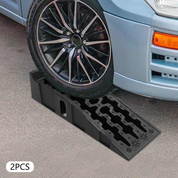 Bilramper - Service-ramper 2-pak - Maks belastning 7257 kg - Løftehøjde 17 cm - Bredde 24,5 cm - Mål 92×32×32 cm - Sort