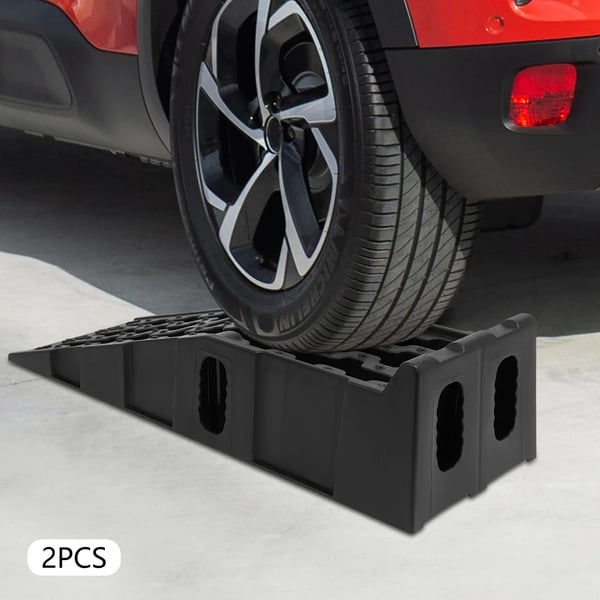 Bilramper - Service-ramper 2-pak - Maks belastning 7257 kg - Løftehøjde 17 cm - Bredde 24,5 cm - Mål 92×32×32 cm - Sort