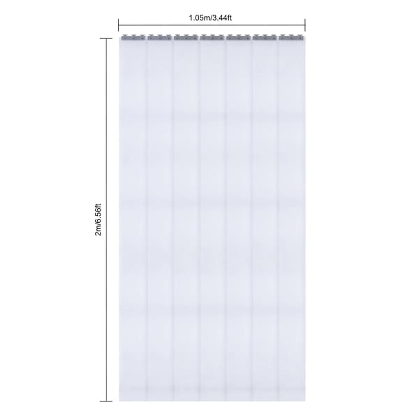 PVC gardin - Gardin med øjer - Halvtransparent 41–85% Lysfiltrering - Loftmontering - Delt åbning venstre/højre - 4+ Paneler - Hvid