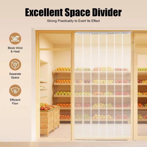 PVC gardin - Gardin med øjer - Halvtransparent 41–85% Lysfiltrering - Loftmontering - Delt åbning venstre/højre - 4+ Paneler - Hvid