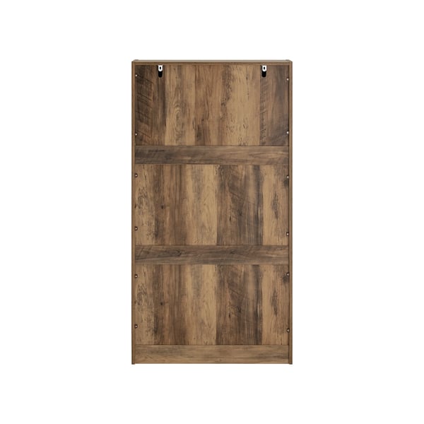 FSR137-L kenkäkaappi, 3 kääntöluukkua, kapea, ruskea, n. 60×115×23 cm