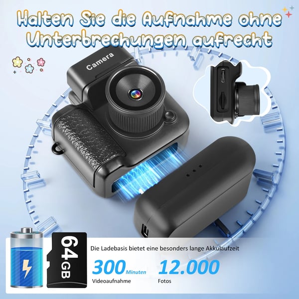 Minikamera - Videokamera/Camcorder - 1080p Full HD - Kannettava - Tuki SD-kortille - Ei sisäistä muistia - Sisä-/ulkokäyttöön - Musta