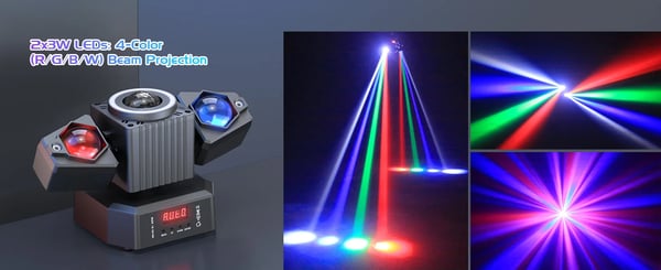 LED Scenelys - To-armet Moving Head - 2-pak - 65W - RGBW 4-in-1 - DMX512 19CH - Strobe & Rotation - EU-stik