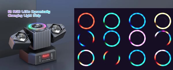 LED Scenelys - To-armet Moving Head - 2-pak - 65W - RGBW 4-in-1 - DMX512 19CH - Strobe & Rotation - EU-stik