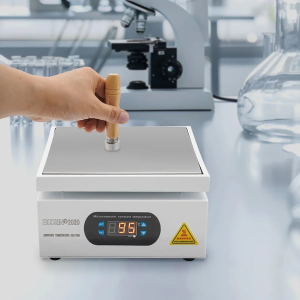 Mikroprocessorstyret hotplate - Elektrisk varmeplade - Effekt 700 W - Justerbar 0–500 °C - Aluminiumslegering - Til PCB-reparation - Hvid