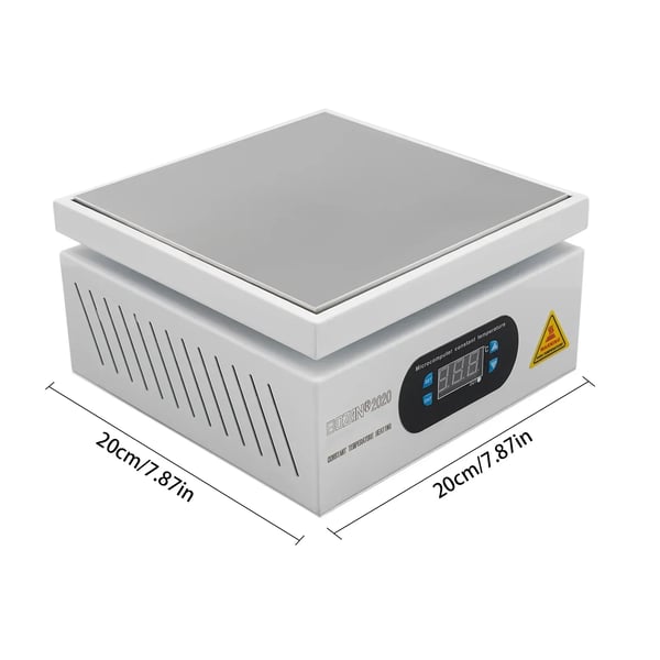 Mikroprocessorstyret hotplate - Elektrisk varmeplade - Effekt 700 W - Justerbar 0–500 °C - Aluminiumslegering - Til PCB-reparation - Hvid