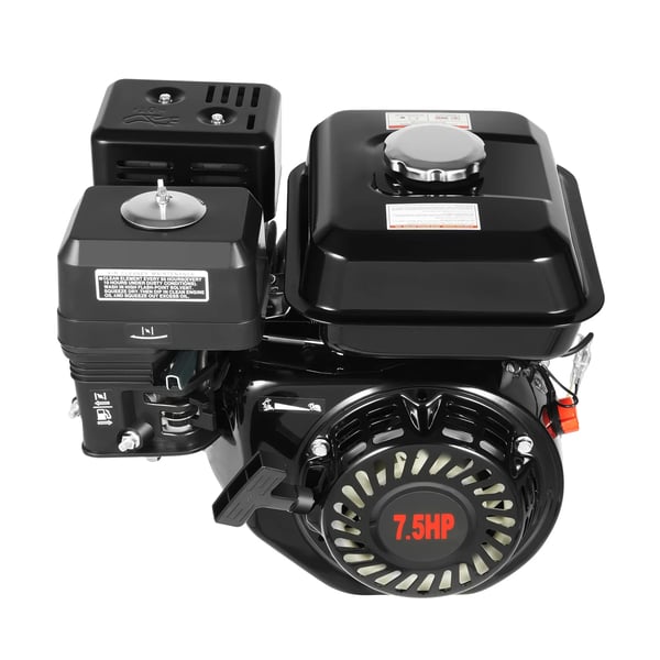 Benzinmotor - 4-takts 1-cylindret - 7,5 hk/5100 W - Luftkølet - Bærbar - Til gokart/reserve - 40x35x34 cm - Sort