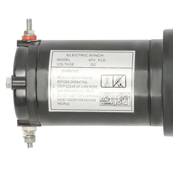 Elektrisk spil - 12V DC - Stålkabel - Håndbetjening med kabel - Til offroad, ATV/UTV, båd, landbrug - Sort