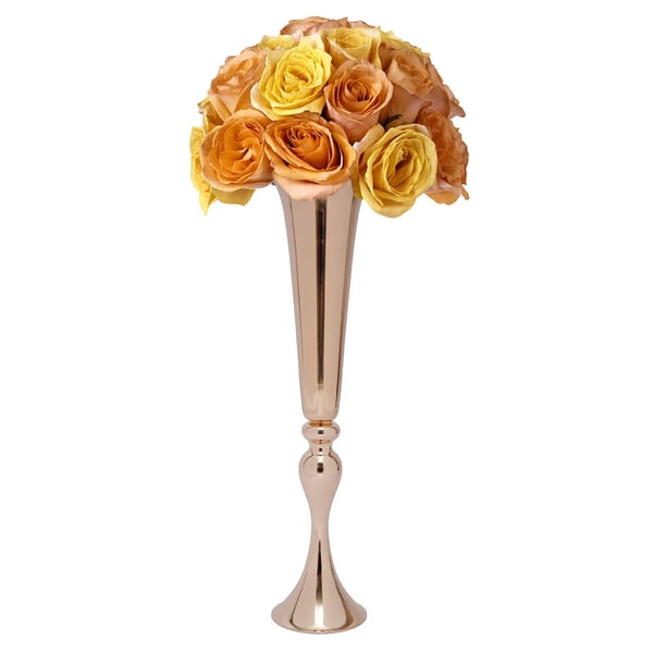 Bryllupsdekoration - Trompetvaser - 6 stk - 56 cm - Borddekoration - Guld