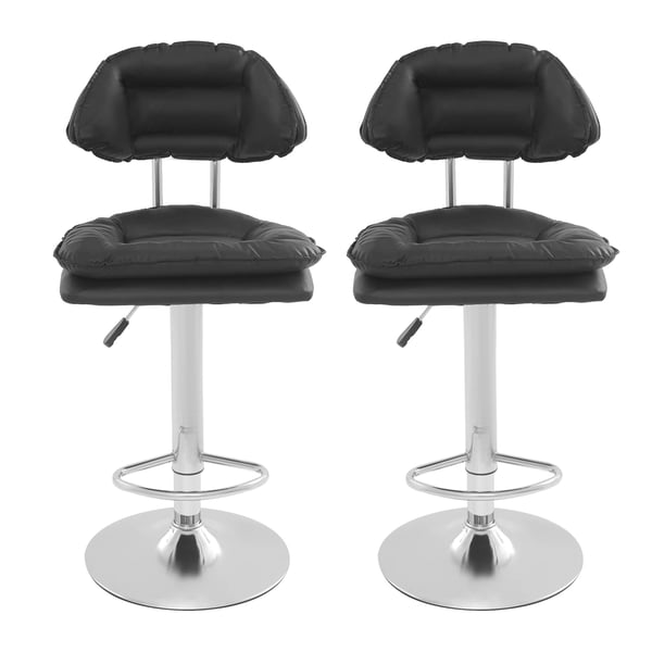 2 stk. barstole - Højdejusterbare - 360° drejbare - Fritstående - Til spisestue - Sort 2 stk. barstole - Højdejusterbare - 360° drejbare - Fritstående - Til spisestue - Sort