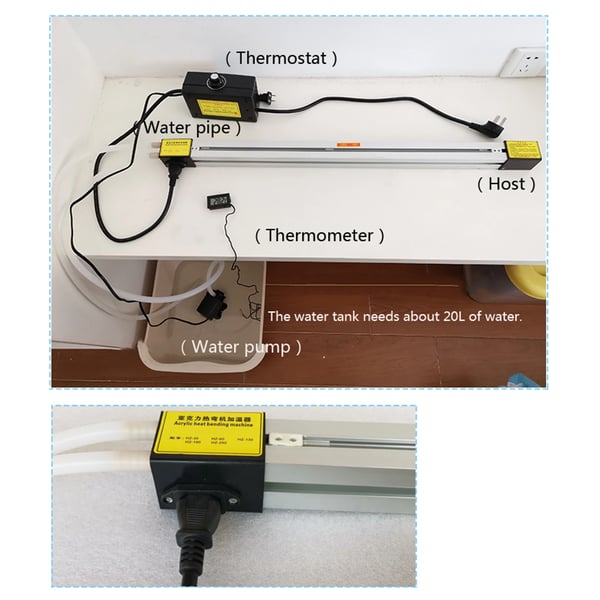 Muovintaivutin - Nauhalämmitin akryyli- ja PVC-muoville - 125 cm lämmityspituus - 220 V - 1500 W - Alumiiniseos & lasi - CE