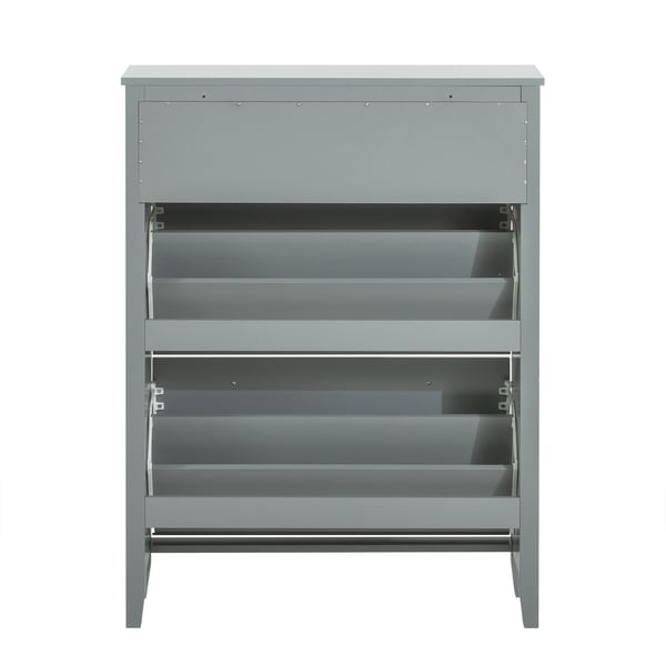 FSR89 Skoskab, med 2 vippelåger og skuffe, grå, ca. 80×108×25 cm