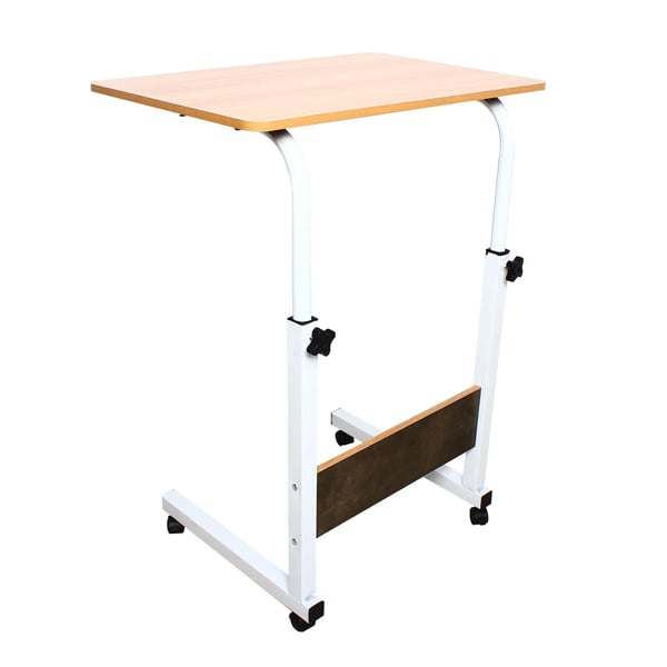 Computerbord/laptopbord - L-formet skrivebord - Med hjul - Metal (jern) - Samling kræves - Skole/erhvervsbrug