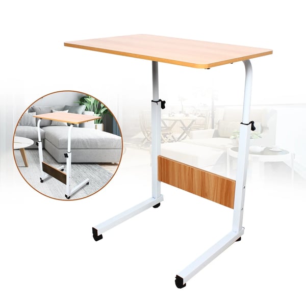 Computerbord/laptopbord - L-formet skrivebord - Med hjul - Metal (jern) - Samling kræves - Skole/erhvervsbrug