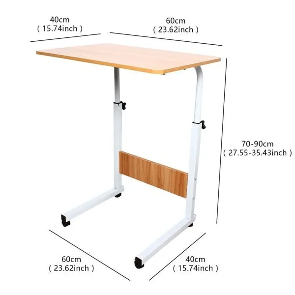 Computerbord/laptopbord - L-formet skrivebord - Med hjul - Metal (jern) - Samling kræves - Skole/erhvervsbrug