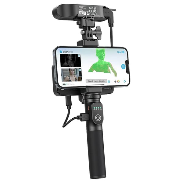CR-Scan Ferret Pro - 3D-scanner - Nøjagtighed 0,1 mm - Op til 30 fps - WiFi 6 - Arbejdsafstand 150–700 mm - Batteri 5000 mAh, 2,5 t - Rød