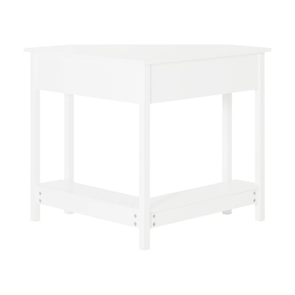 FWT31-W, hjørneskrivebord med hylde, hvid, ca. 76×76 cm