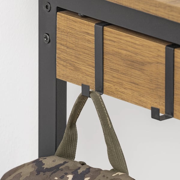 FWT43 skrivebord, computerbord med 1 skuffe & 2 kroge, khaki, ca. 60×77×40 cm