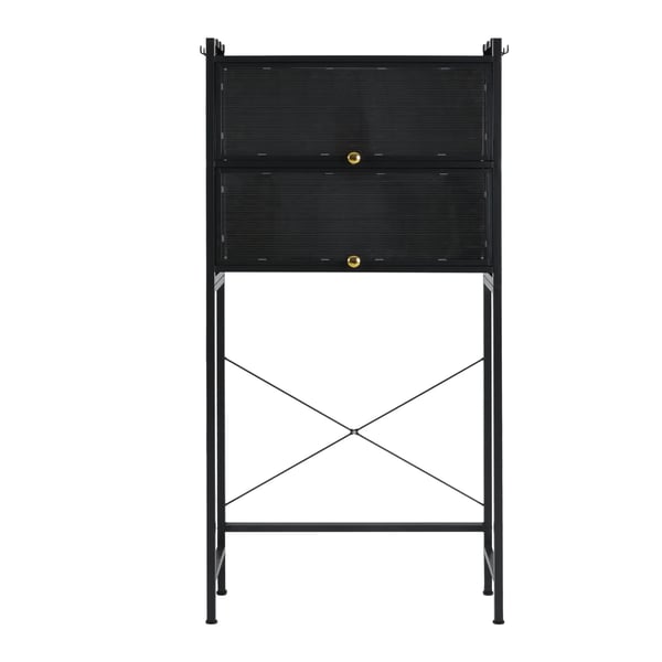 Pesukoneen päällyshylly - Kylpyhuoneen säilytys - 3 Tasoa - Vapaasti seisova - 70×25×167 cm - Maks. 50 kg, 15 kg/taso - Hiiliteräs - Vaaleanvihreä