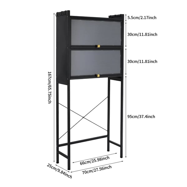 Pesukoneen päällyshylly - Kylpyhuoneen säilytys - 3 Tasoa - Vapaasti seisova - 70×25×167 cm - Maks. 50 kg, 15 kg/taso - Hiiliteräs - Vaaleanvihreä