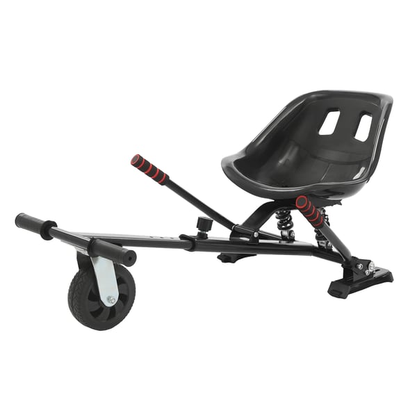 Hoverboard Sæde - Go-kart Fæste - Passer 16,5–25,4 cm hjul - Justerbar 70–95 cm - Støddæmpende beslag - Maks 100 kg - Stål/PP - Sort