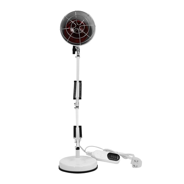 Infrarød Rødt Lys Varmelampe - Bordmodel - Effekt 100–150 W - Niveauer 1–9 - Timer 30/45/60 Min - Justerbar Højde 65 cm - EU-Stik - Elfenben