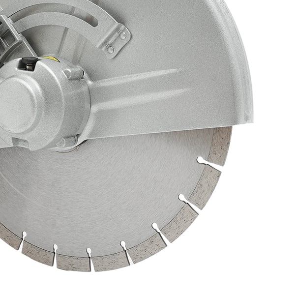 Elektrisk vægfræser/rilleskærer - Betonskærer rundsav - Ø 350 mm klinge - 4100 o/min - 220 V - EU-stik - Med hjul - Gul