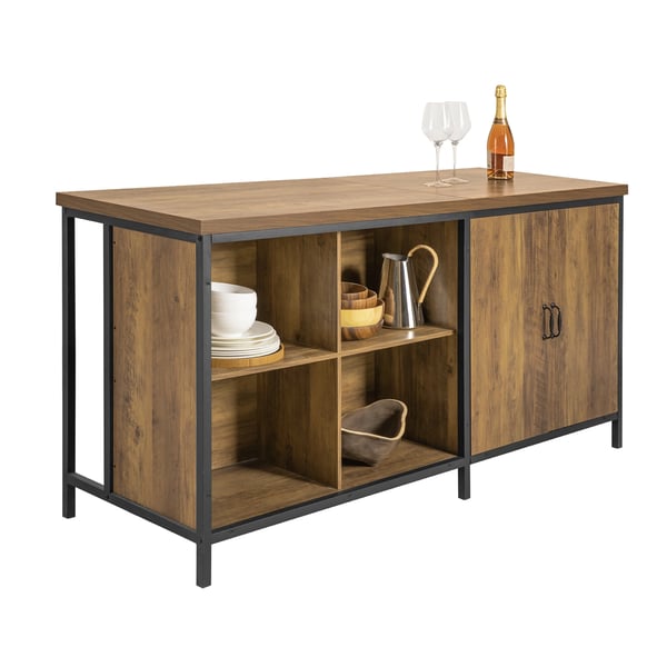 KNL01-F køkkenø og skænk, brun, industriel stil, fritstående