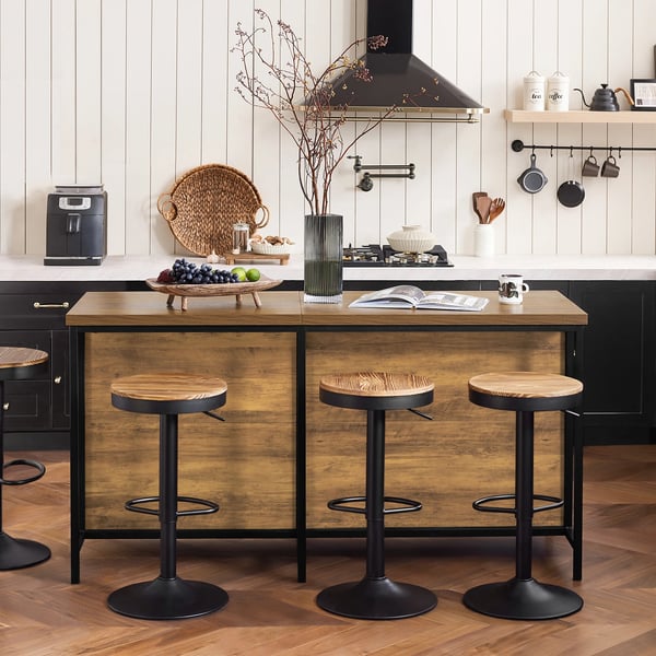 KNL01-F køkkenø og skænk, brun, industriel stil, fritstående