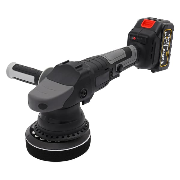Epäkeskokiillotuskone - Auton kiillotin - 21V DC - 3 nopeutta 2000/4000/6000 rpm - 12,5 cm laikka - Harjaton kuparimoottori - EU-pistoke - Musta
