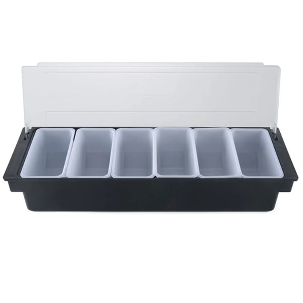Ingrediensbeholder - Krydderi- og Tilbehørsdispenser - Med 6 Rum - Plast - Til Bar & Hjem - Multifarvet