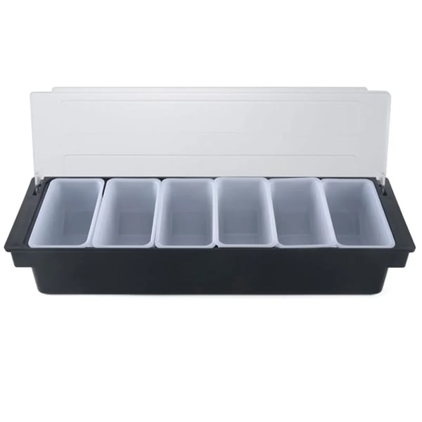 Ingrediensbeholder - Krydderi- og Tilbehørsdispenser - Med 6 Rum - Plast - Til Bar & Hjem - Multifarvet