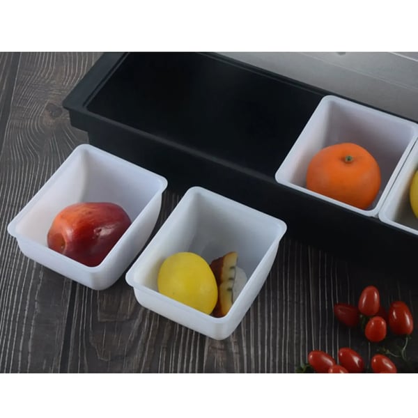 Ingrediensbeholder - Krydderi- og Tilbehørsdispenser - Med 6 Rum - Plast - Til Bar & Hjem - Multifarvet