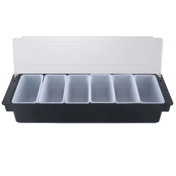 Ingrediensbeholder - Krydderi- og Tilbehørsdispenser - Med 6 Rum - Plast - Til Bar & Hjem - Multifarvet