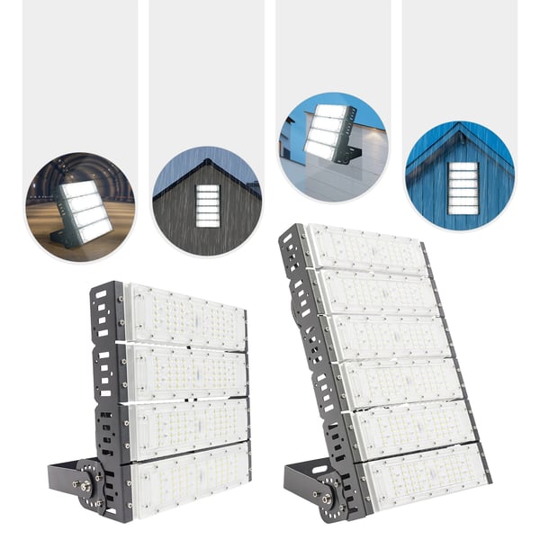 LED Valonheitin - Stadion/Kenttä 200W - Vedenpitävä - 100–277 V - EU-pistoke - ADC12-alumiini - 1,5 m johto - Vaaleanharmaa