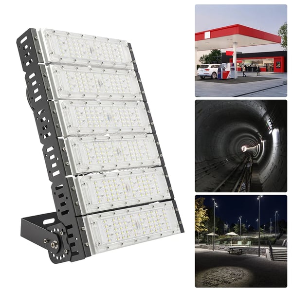 LED Valonheitin - Stadion/Kenttä 200W - Vedenpitävä - 100–277 V - EU-pistoke - ADC12-alumiini - 1,5 m johto - Vaaleanharmaa