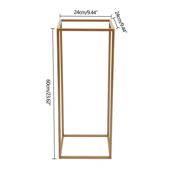 Blomsterstativ i metal, Borddekoration til bryllup, 10-pak 60 cm høj, guld, størrelse M