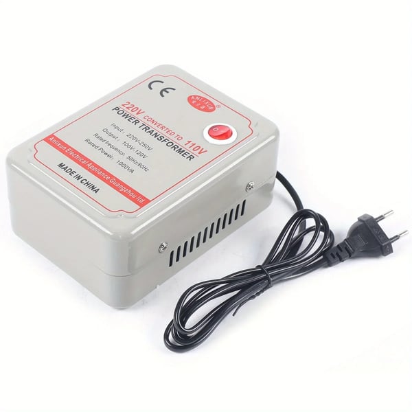 Spændingsomformer - Transformator Adapter - 1000 W - Step Up 110V til 220V - Step Down 220V til 110V - AC Strøm