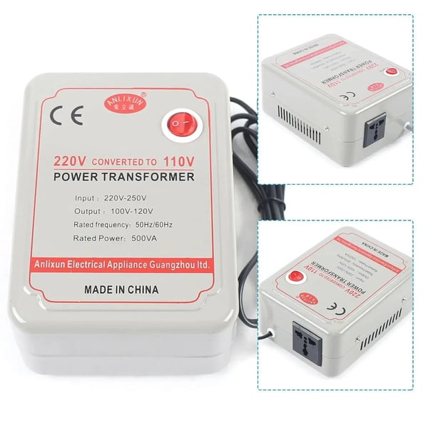Spændingsomformer - Transformator Adapter - 1000 W - Step Up 110V til 220V - Step Down 220V til 110V - AC Strøm