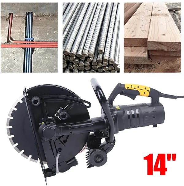 Elektrisk betonskærer - Kapsav - 355 mm klinge - 2800 W - 100 mm skæredybde - Vandpumpe - Sort