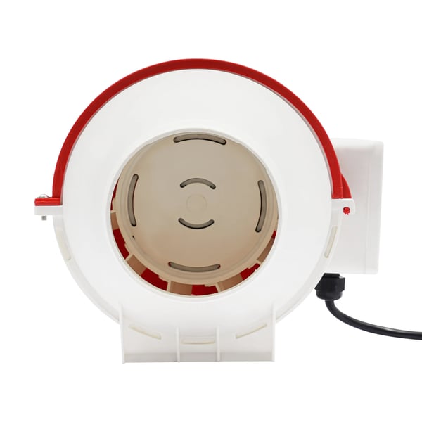 Udsugningsventilator - Rørventilator - Diameter 100 mm - Luftmængde 310 m³/t - Effekt 40 W - 2 Hastigheder 2220/2600 rpm - EU-stik 220 V - Hvid