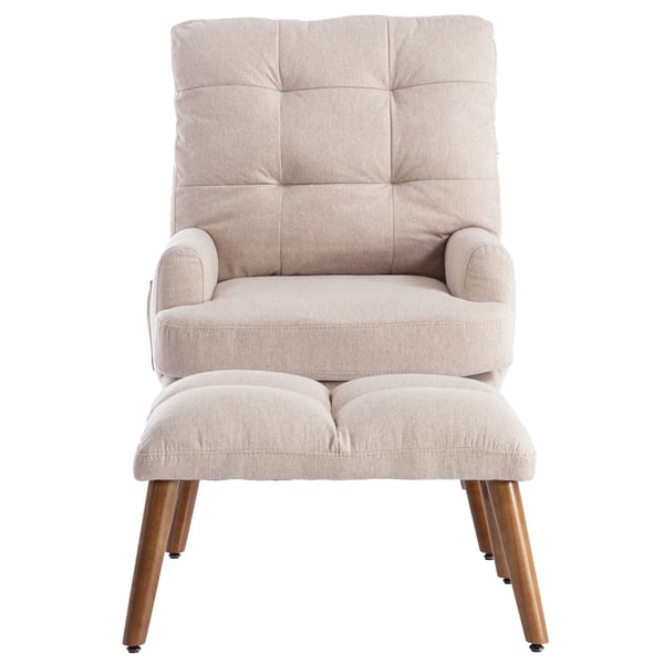 Loungestol med fodstøtte - Recliner - 5-trins justerbart ryglæn, tiltbar, sidehylde, 1-person, kompositstof, klassisk stil