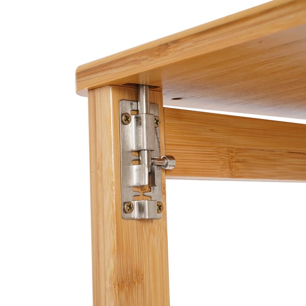 Fällbart laptopbord - Datorbord - Rektangulär form - Bambu - Med förvaring - Platsbesparande - Gul