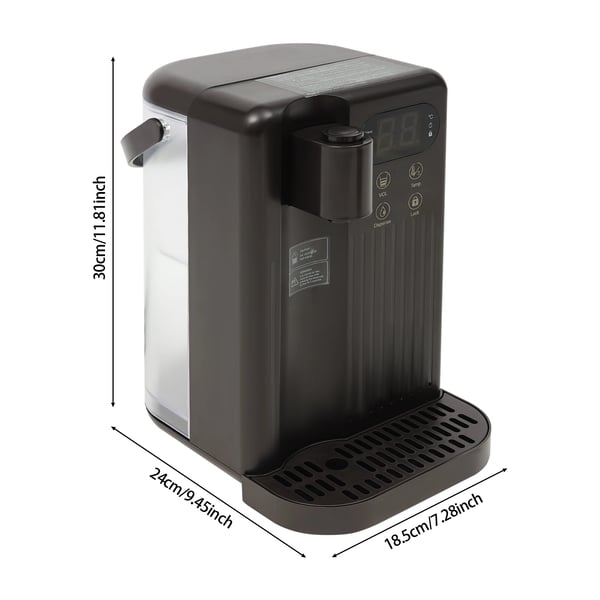 Vanddispenser - Elektrisk bordmodel - 3 L Kapacitet - 12 Temperaturtrin 25–99°C - 220–240 V 50 Hz - PP-materiale - Sort