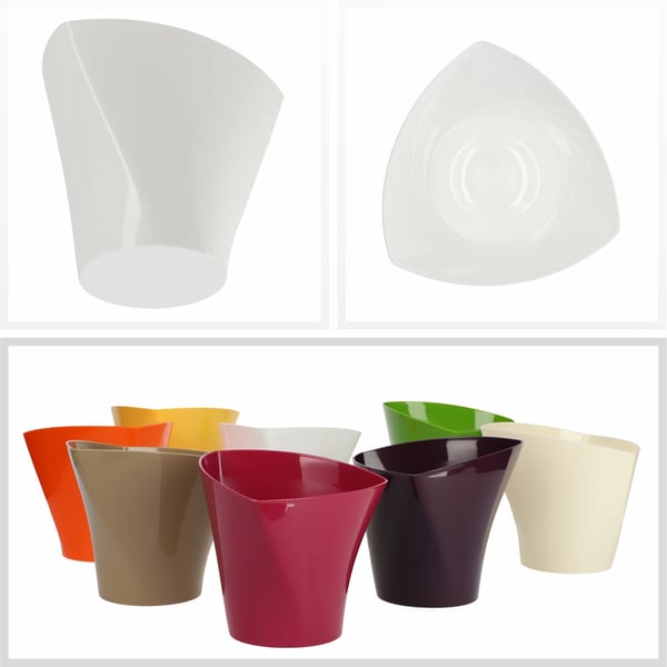 Urtepotteskjuler - Overpotte Til Planter - Asymmetrisk Design - Til Stue - Mellem - Mørk Khaki