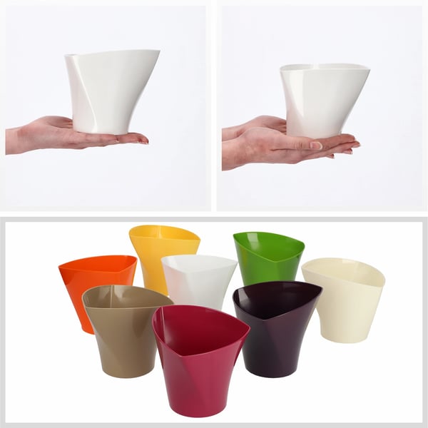 Urtepotteskjuler - Overpotte Til Planter - Asymmetrisk Design - Til Stue - Mellem - Mørk Khaki